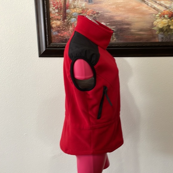 The North Face Red Black Fleece Full Zip Vest MADE IN USA Size Large Women's - Picture 4 of 9
